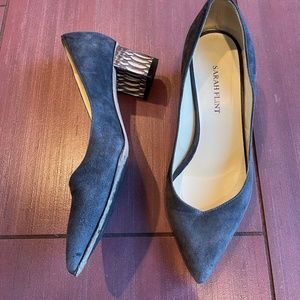 Sarah Flint Emma suede pumps with snakeskin